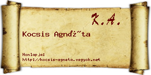 Kocsis Agnéta névjegykártya