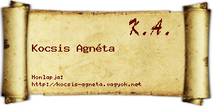 Kocsis Agnéta névjegykártya