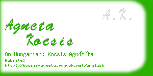 agneta kocsis business card